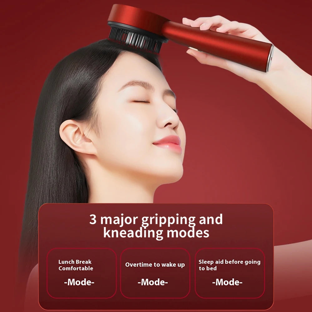 Electric Scalp Vibration Massage Comb Infrared Head Knead Massager Red Light Hair Growth Liquid Oil Applicator Anti-Hair Loss